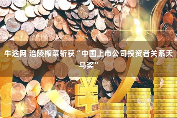 牛途网 涪陵榨菜斩获“中国上市公司投资者关系天马奖”